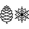 silikomart Inverno - Silicone Mould N.12 Pine Cone 67X47 - N.12 Snowflake ø60 MM
