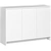 HOMCOM Credenza Moderna a 12 Ripiani Interni in Truciolato per Cucina, Soggiorno e Ingresso, 120x35x85 cm, Bianco