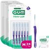 GUM TRAV-LER Scovolini interdentali | manico flessibile | pulizia profonda tra i denti e rimozione della placca | 1.2 mm, ISO 3 | Taglia M | Confezione 3x6 (+ 1 campione omaggio)