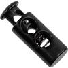 Aerzetix - Confezione da 10 fermacordini cilindrici a Molla con 2 Fori - Fermo per Cavo - Apertura 4 mm - in Metallo - Colore Nero