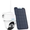 Reolink 5MP 360° PTZ Telecamera WiFi da Esterno Senza Fili Batteria, Videocamera Sorveglianza Esterno con Pannello Solare, Rilevamento di Persona/Veicolo, Audio Bidirezionale, Alexa/Google Assistant