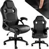 TecTake® Sedia Ergonomica da Ufficio, Sedia Gaming con Ruote per Scrivania con Base Robusta e con Imbottitura Spessa, Poltrona Gaming, Adattamento Ottimale - Nero