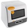 EUAIIPull Lavastoviglie da tavolo Mini lavastoviglie 800 W con 3 modalità di pulizia Lavastoviglie portatile Touch Screen indipendente per appartamenti camper (argento)
