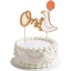 BOXOB Uno Sciocco Topper Torta Forma Oca, Carino Biancotopper Torta Compleanno Divertente Decorazione di Festa di Oca per la Celebrazione del Compleanno