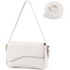 Etercycle Borsa a tracolla da donna, pochette in pelle PU, borsa a tracolla con 2 cinghie regolabili e chiusura a cerniera, borsa Y2K alla moda Hobo Bag, bianco, Large