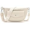 Atgbiem Marsupio Donna PU Pelle Beige Elegante Borsa Tracolla Piccola a Mezzaluna - Regalo Compleanno Originale 2025