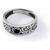 PHNIBIRD Anello da Uomo in Argento Sterling 925 con Turchese Naturale di Modello di Erba Anello per Moda Retrò Misura Regolabile