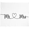Ethisa Coperta Mr and Mrs - lussuosa coperta in peluche regalo per coppie - dimensioni extra large (80 x 60)