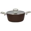 Tognana Pearlbrown stone, Casseruola 2 manici 24 cm con coperchio, alluminio forgiato, marrone