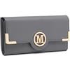Miss Lulu Portafoglio Donna Grande, Elegante Portafogli Portamonete Pelle Sintetica, Slim con Chiusura Magnetica