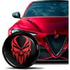 SkinoEu Compatibile con Alfa Romeo Emblema targa/cofano 74 mm per Giulietta 940 MiTo 156 147 159 GT Brera Spider 939 nero rosso teschio EA 8