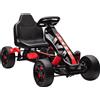 AIYAPLAY Go Kart a Pedali per Bambini 3-6 Anni, 50 kg Portata, con Portabicchieri e Ruote in EVA Antiscivolo, Rosso | Aosom Italy