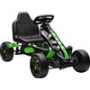 AIYAPLAY Kart a pedali per bambini, karting bambino 3-6 anni con frizione automatica, freno, ruote EVA antiscivolate, verde | Aosom Italy