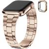 Fullmosa Cinturino per Apple Watch 42mm Serie 11 10 Acciaio Inox, Oro Rosa