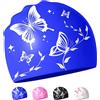 LUKIUP Cuffia Da Nuoto Per Donne Adulte, Cuffia Da Nuoto In Silicone, Comoda Cuffia Da Nuoto Elastica, Cuffia Da Nuoto Elastica 3D, Adatta A Donne Di Età Superiore Ai 16 Anni(Blu reale)