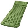 Quirlig Materassino Autogonfiante Singolo, Materassino Gonfiabile Campeggio Ultraleggero con Cuscino, Materassino Trekking con Pompa a Pedale integrata, Materasso Tenda 68x198, Verde