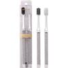 YangShion spazzolino denti di lusso spazzolino da denti a carbone attivo 2 pezzi ultra-morbido setola per denti sensibili e gengive, aiuti nel sbiancamento dei denti, extra morbido (Argento)