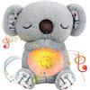 YJWZ Koala Rilassante con Musica per Dormire, Peluche Che Respira con Luci e Suoni Calmanti, Pupazzo Morbido per Neonati e Bambini, Ideale Compagno di Sonno e Regalo Babycare (grigio)
