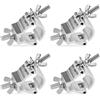 XHNKEG Truss O Clamp, 4 pezzi, 30 - 35 mm, per illuminazione palcoscenico, staffe in alluminio, gancio per luci da palcoscenico, capacità di carico 80 kg (argento)