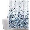 ANSIO Tenda da doccia resistente alla muffa (blu mosaico, 180 x 200 cm)