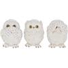 Nemesis Now Statuetta di tre gufi saggi, 8 cm, colore: bianco