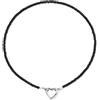 GAVU Collana da Donna con Perline di Onice Nero e Ciondolo Cuore Porta Anelli, Collana Porta Anelli da Donna in Pietre Naturali
