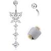 AceFun piercing ombelico vero argento 925 6mm piercing all'ombelico lungo farfalla gioielli bilancieri curvi premium sterling per donne lei