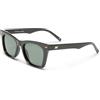 Le Specs CHANTE BLACK - Occhiali da sole polarizzati da donna a forma di D-FRAME con alta protezione UV LSP2452360, Green Mono polarizzato/nero, taglia unica