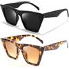 FEISEDY Occhiali da Sole Donna Gatto Vintage Occhiali Occhi di Gatto Grandi Cat Eye Protezione UV400 B2473