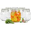 Sendez Barattolo in vetro per conserve, 1000 ml, con chiusura a leva, forma quadrata, 2 - 12 pezzi (2 pezzi)