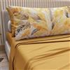 PETTI Artigiani Italiani - Lenzuola in Cotone con Federe in Stampa Digitale, Lenzuolo Una Piazza e Mezza Francese, Completo Letto Fantasia Palma Giallo, 100% Made in Italy
