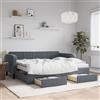 Gecheer Divano Letto Estraibile Cassetti Grigio Scuro 90x200cm Velluto,Divano Letto Scomparsa,Divano Letto 2 Posti,Divani Letto Matrimoniale,Struttura Letto,Dormeuse Estraibile,P3197136