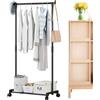 Missmisq Stand Appendiabiti Doppio, Attaccapanni Con Ruote, Porta Abiti Autoportante Con Portascarpe, Stand Appendiabitia Doppia Asta, Appendiabiti A Doppia Asta, Appendiabiti Portatile Per Camera Da Letto