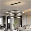 Generic Plafoniera, Lampada a Sospensione a LED, dimmerabile con Telecomando, Lampada a Sospensione, Regolabile in Altezza, lampadario per Soggiorno, Sala da Pranzo, Ufficio, Cam