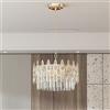 LUVODI Lusso Lampadario in Cristallo a Sospensione: Rotondo 40cm Piccolo Lampadario Soggiorno Moderno Lampadario Cucina a Gocce per Pranzo Corridoio Camera da letto Design Elegante Classico