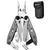 BIBURY Pinza Multiuso, 18 in 1 Multitool in Acciaio Inox, Pinza Multifunzione con Apribottiglie, Cacciavite, Idee Regalo Uomo Compleanno, Regalo Natale, Ideale per Esterno, Campeggio - Grigio