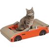 PawHut Tiragraffi per Gatti a Forma di Auto con Erba Gatta, Graffiatoio per Gatti in Cartone Ondulato, 50x30x12.5 cm, Rosso