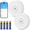 Fuers Rilevatore Perdite Acqua WiFi 2 Pezzi Sensore Acqua con Batteria 100dB Sensore Perdita Acqua Kit per Sistema di Allarme e Domotica Casa Intelligente, Rilevatore Acqua per Cucina, Bagno, Seminterrato