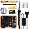AONAT Saldatore a Stagno Kit 80W Temperatura Regolabile 180-520℃ Stagnatore Elettrico 13 in 1 Kit di Saldatura Interruttore ON/OFF con 5 Punte di Saldatura, Adatto a Manutenzione Domestica & Fai Da Te
