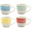 MA MAISON Tazzine in Porcellana Colorate per Caffè Set 4 Bicchierini con Manico - Mantiene il Calore, Senza Condensa, per Latte - Trasparenti con Capacità 90 Ml idea Regalo