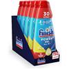 Finish Powergel Detersivo Lavastoviglie al Limone, Gel Lavastoviglie, 150 Lavaggi, 5 confezioni da 30 Lavaggi di Liquido Lavastoviglie