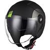 ORIGINE Casco Jet Moto Casco Aperto Scooter con Doppia Visiera Omologato ECE (TRACK FLUO YELLOW BLACK,S)