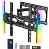 Perlegear Supporto TV Parete, con Luci LED per TV da 26 a 65 Pollici Fino a 45 kg, VESA Max 400x400 mm, Rotazione Estensione Inclinazione e Retroilluminazione Musicale PGMF20