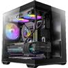 EMCA4 Computer Gaming PC Mini Panoramic Assemblato Ryzen 7 7700 - RTX 5070 12GB - SSD M.2 1TB nvme - Ram 32GB DDR5 6000Mhz - ARGB - Windows 11 - WIFI - Bluetooth - Dissipatore a liquido 240mmm ARGB