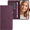 EuoDuo Cover Libretto compatibile con Honor 200 Lite Custodia Portafoglio Disegni Happy Smile Face Flip Pieghevole Magnetica Caso con Tasca Carte - Viola