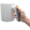 DASNTERED Setaccio elettrico per farina, setaccio a rete in acciaio inox, a batteria, per cucinare in acciaio inox, a forma di tazza, per pasticciere (bianco)