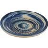 Kaladia Piattaforma in ceramica, ideale per zenzero, parmigiano, ecc., con strisce blu e bianche, diametro: 12 cm, fatto a mano e dipinto a mano, made in Spain
