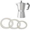 Millstore Kit 3 Guarnizioni ricambio in Gomma per Caffettiera Moka, 4 misure disponibili 1-2-3-6 Tazze, Compatibili con le marche più diffuse, Made in Italy (3 Tazze)