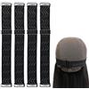Bekecidi 4 Pezzi Fascia Elastica per Parrucche, Cinghia di Fissaggio con Gancio Regolabile Glueless Parrucca Antiscivolo Cinghia Elastica Accessori per Parrucca per Lo Styling dei Capelli