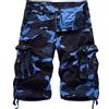 Generisch Pantaloncini cargo da uomo, mimetici, per il tempo libero, da uomo, vestibilità larga, in cotone, bermuda, blu cielo, 36